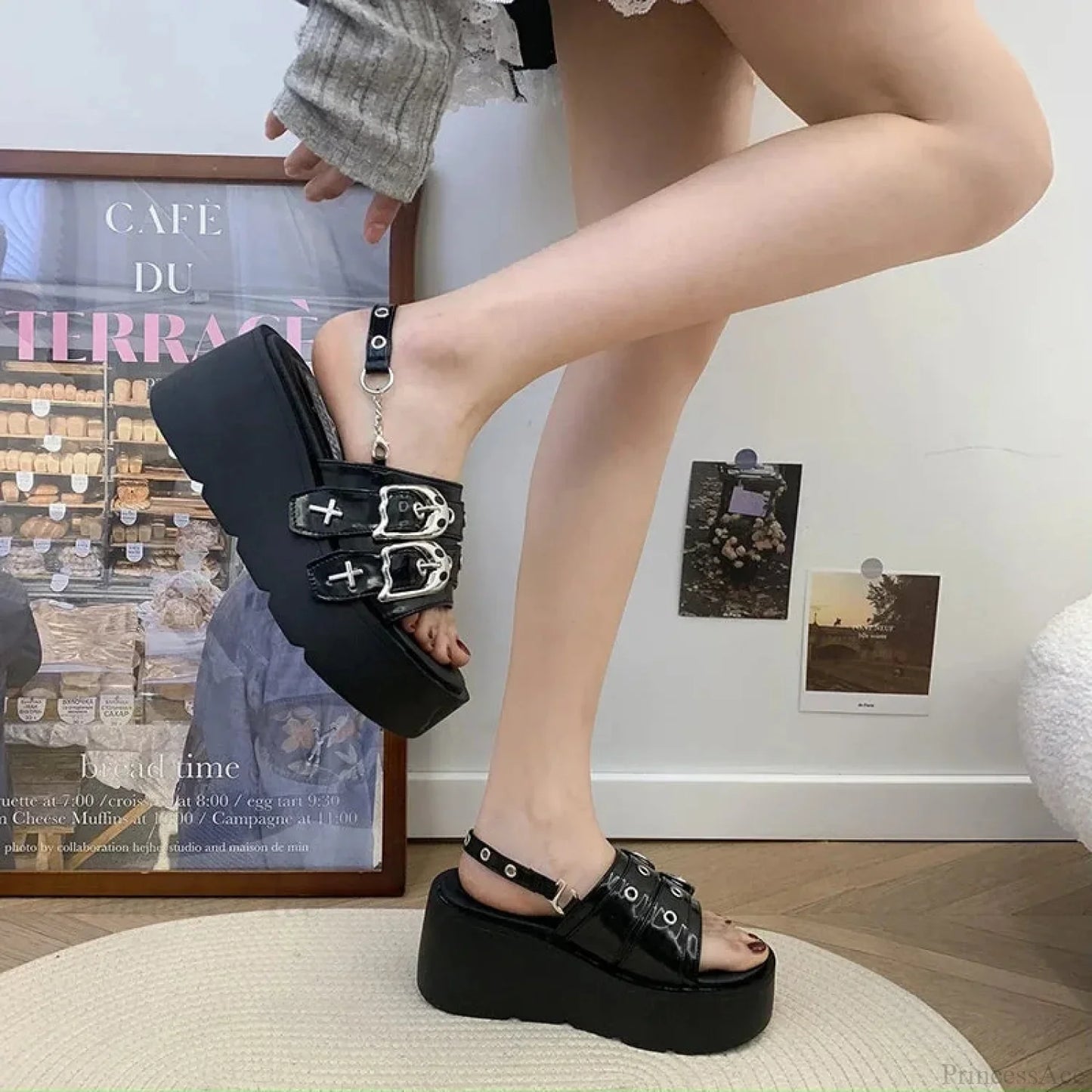 Rebellious Rivet Platform Gothic Sandal