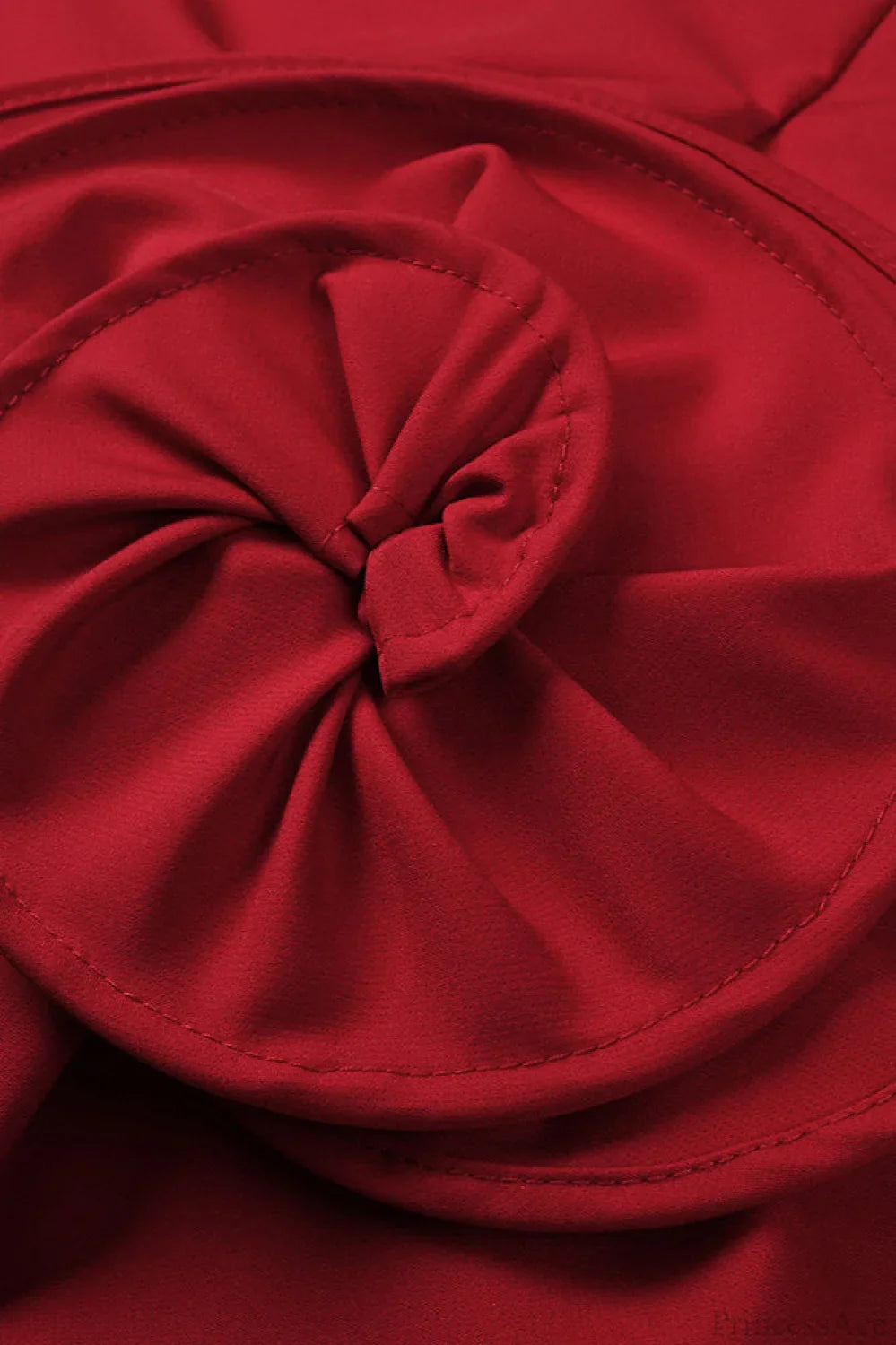 Red 3D Floral Strapless Fitted Party Dress