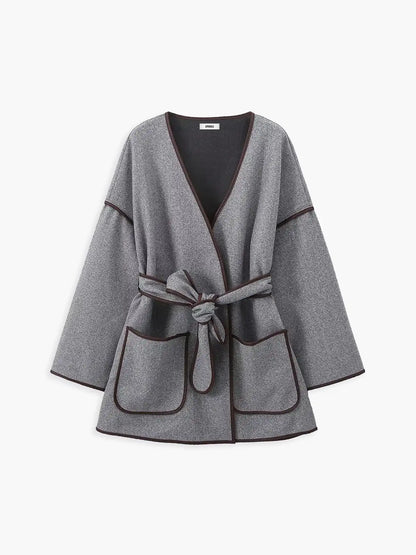 Relaxed Fit Belted Wool Coat