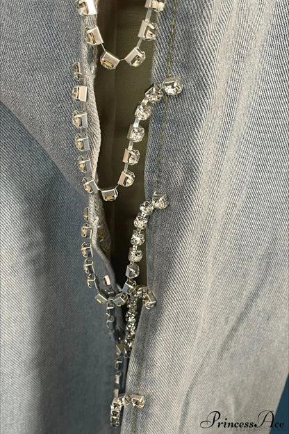 Relaxed Mid-Rise Diamond Paneled Side Cut-Out Jeans