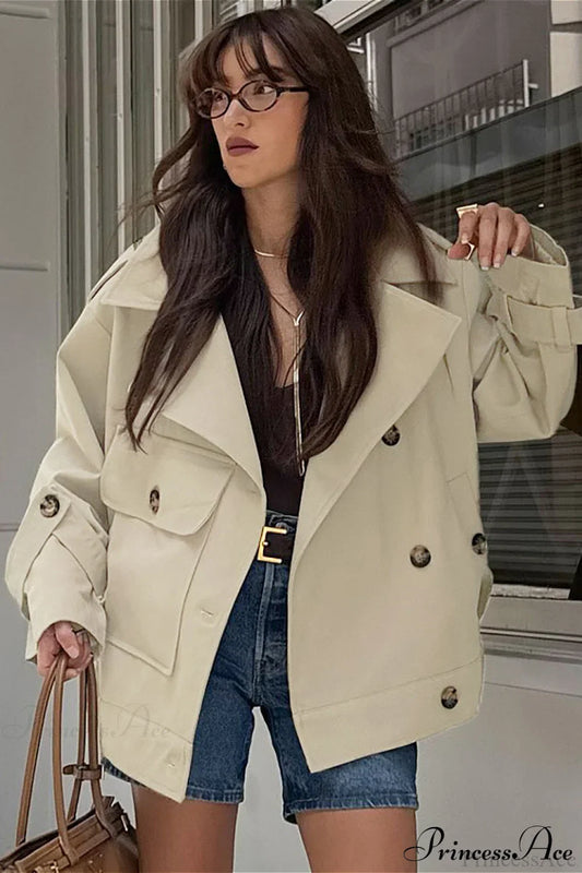 Retro British Tied Long Sleeve Trench Coat