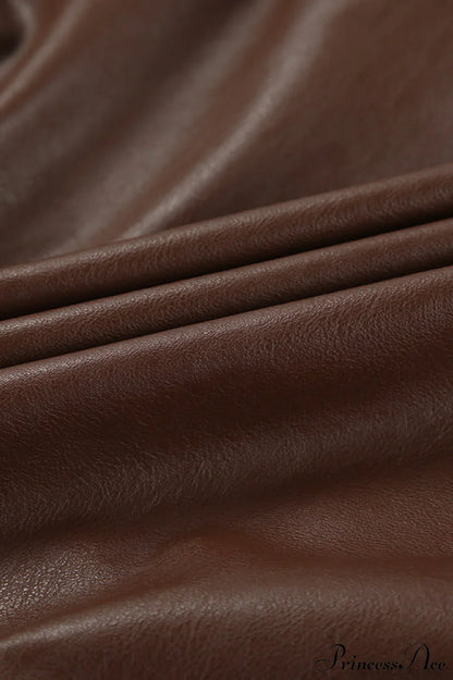 Retro Leather Blazer Collar Elegant Coat