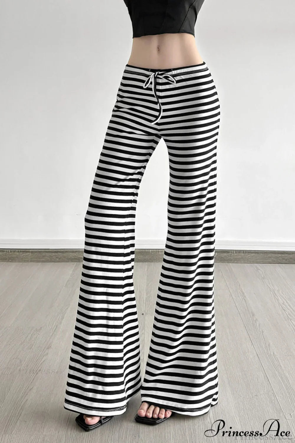 Retro Striped Bootcut Knit Pants