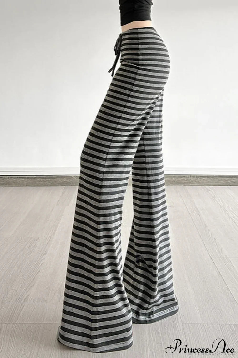 Retro Striped Bootcut Knit Pants