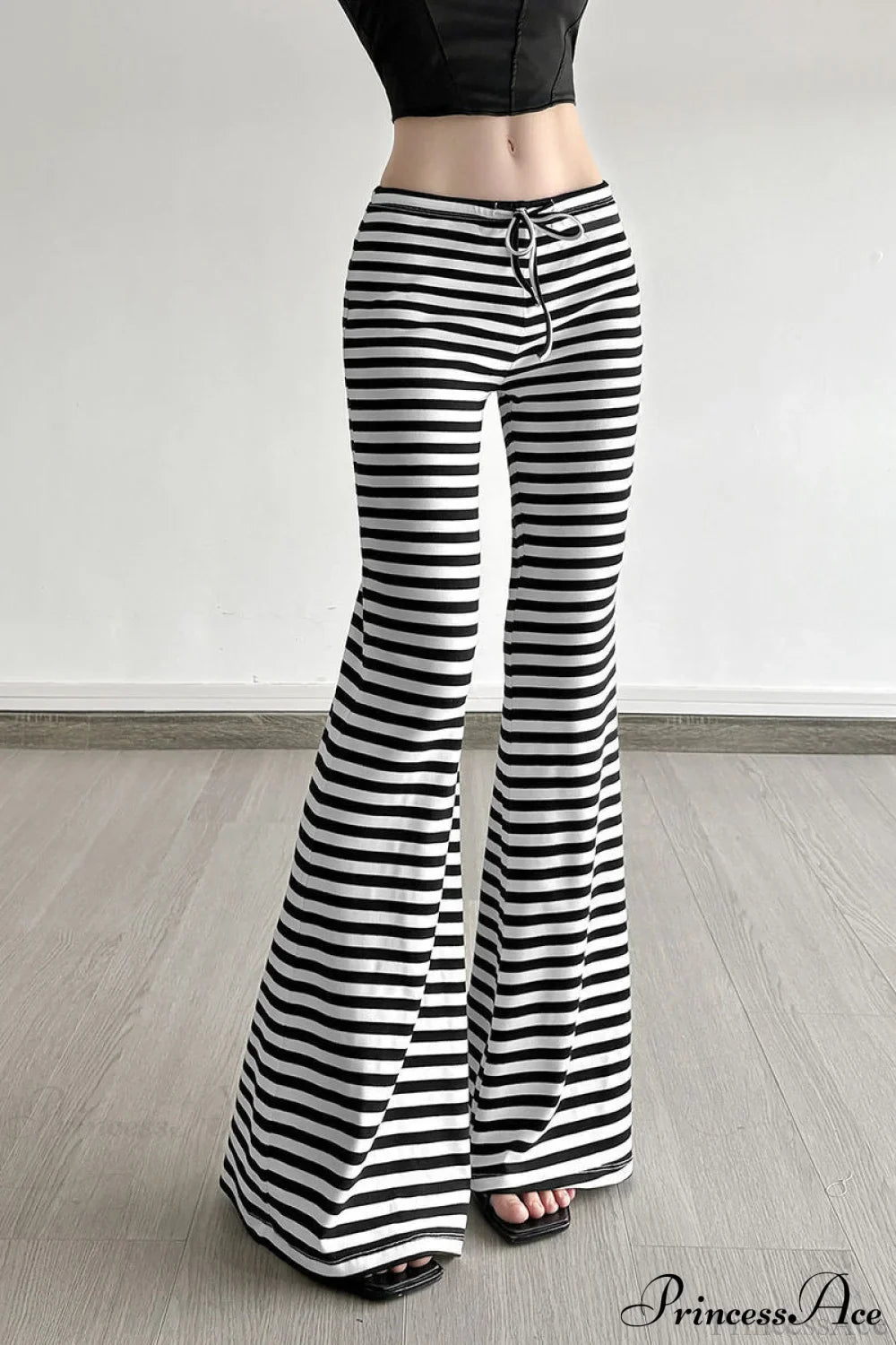 Retro Striped Bootcut Knit Pants