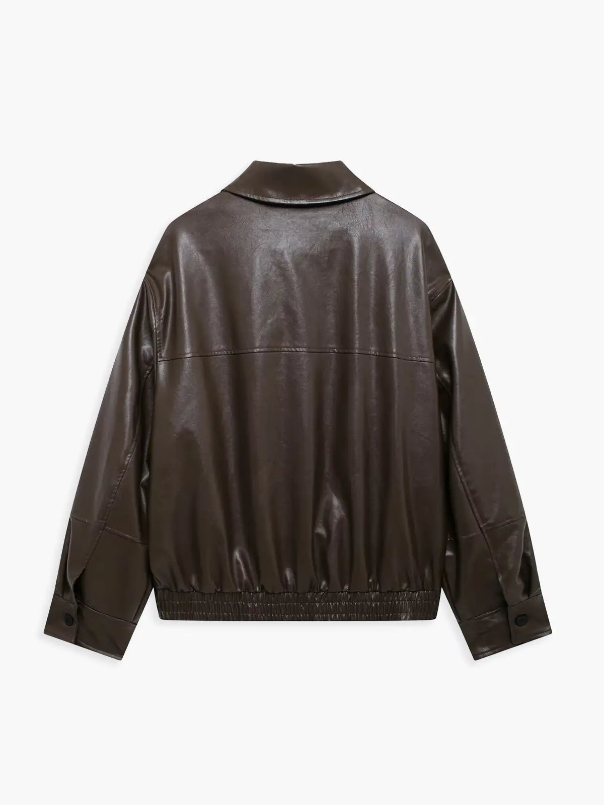 Retro Zip Faux Leather Coat