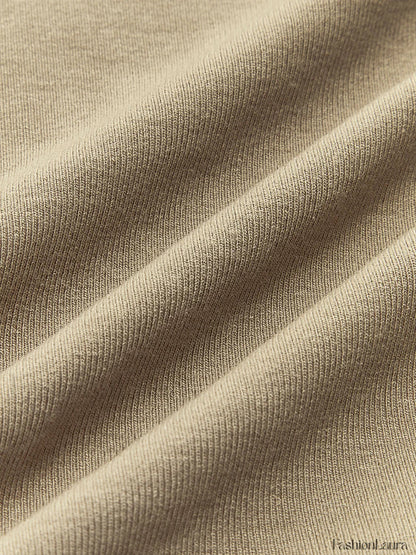 Ribbed Knit Long Sleeve Asymmetric Shirt