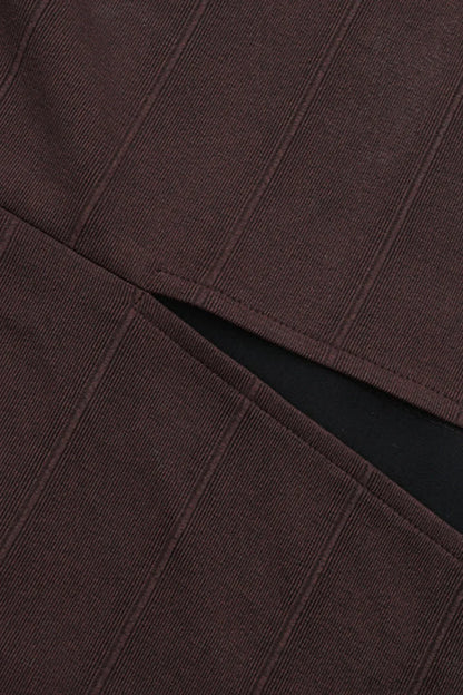 Ribbed Wide Knit Halter Fitted Maxi Dress