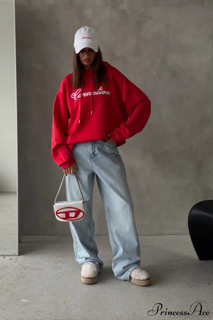 Ripped Vintage Straight Wide-Leg Ankle-Length Jeans