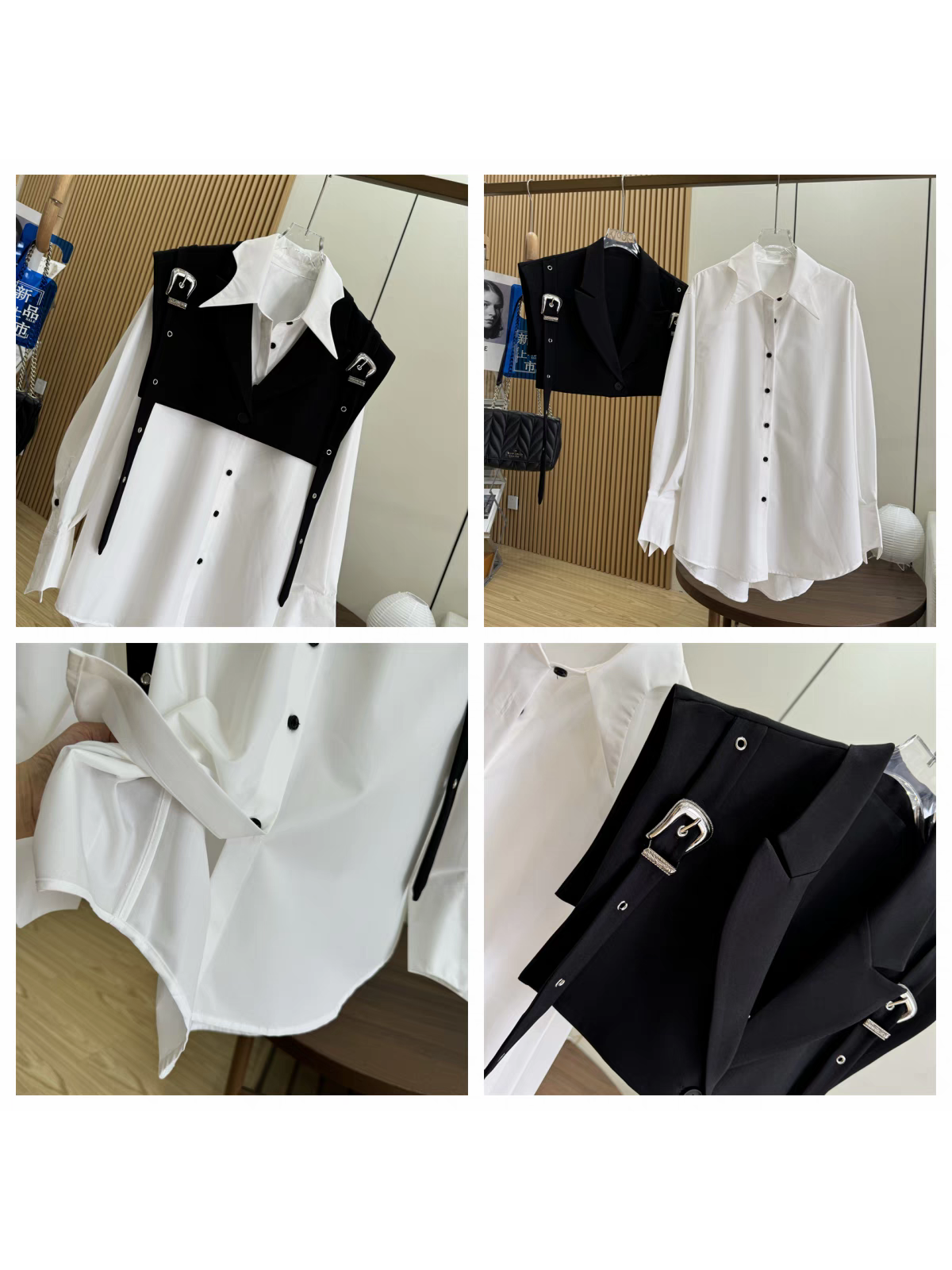 Oversized fit Shirt Dress with Detachable Crop Jacket