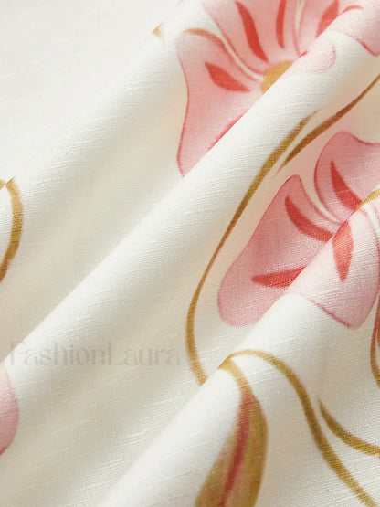 Romantic Print Sleeveless Mini  Dress