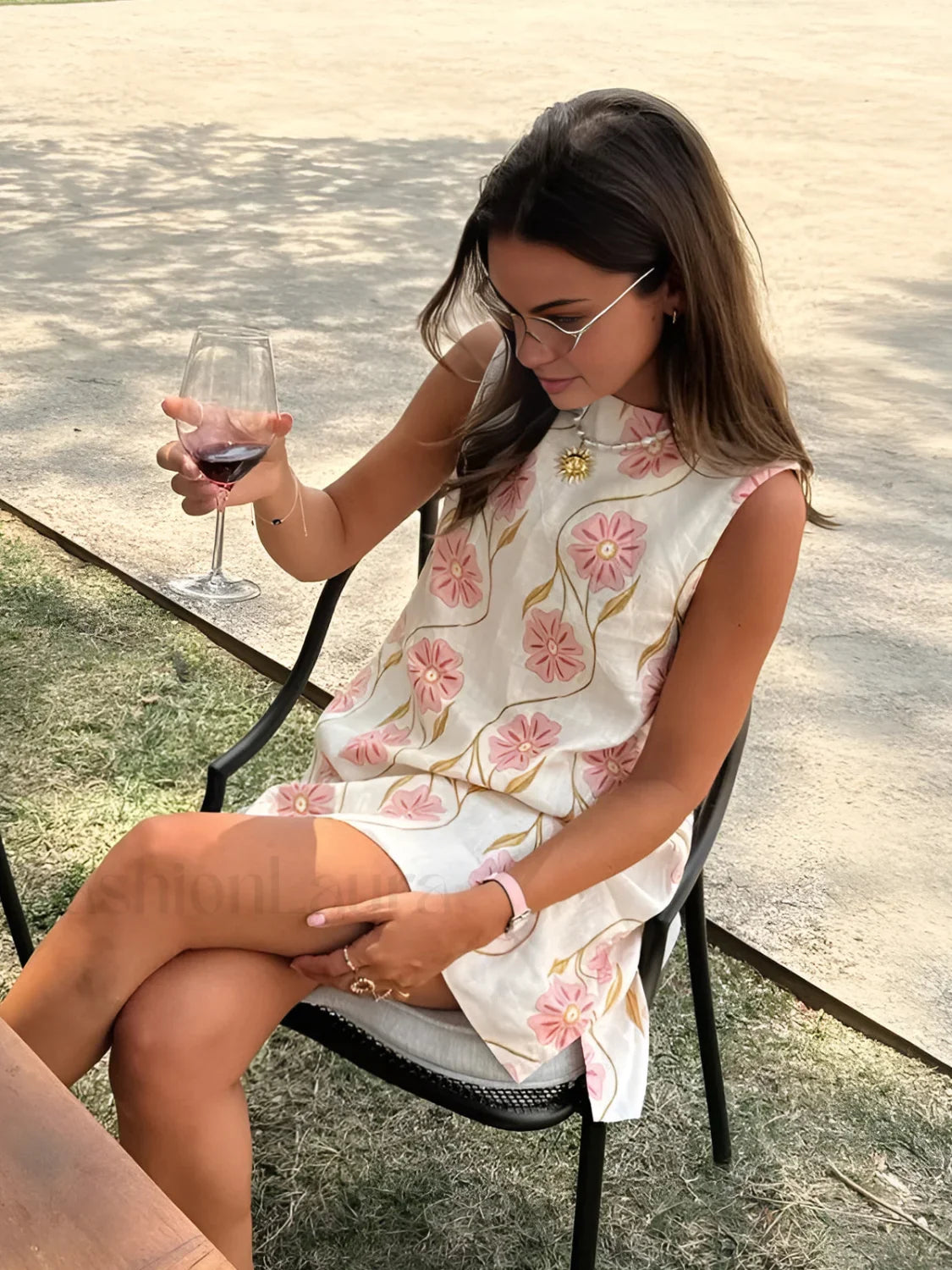 Romantic Print Sleeveless Mini  Dress