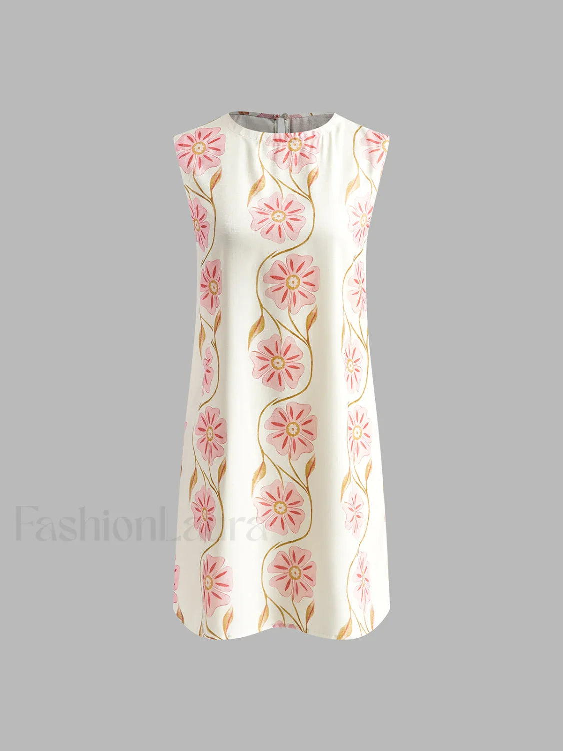 Romantic Print Sleeveless Mini  Dress
