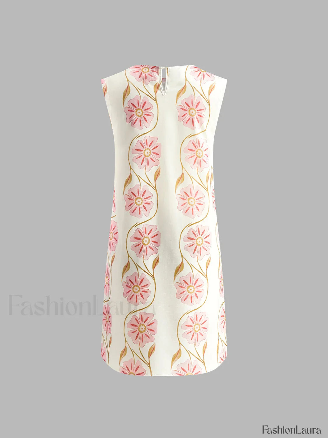 Romantic Print Sleeveless Mini  Dress
