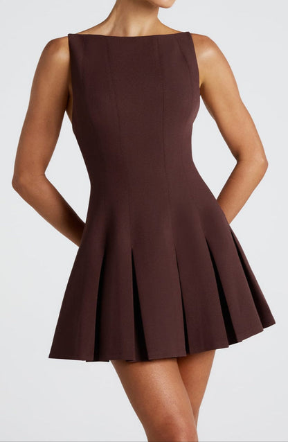India Mini Dress - Plum Brown
