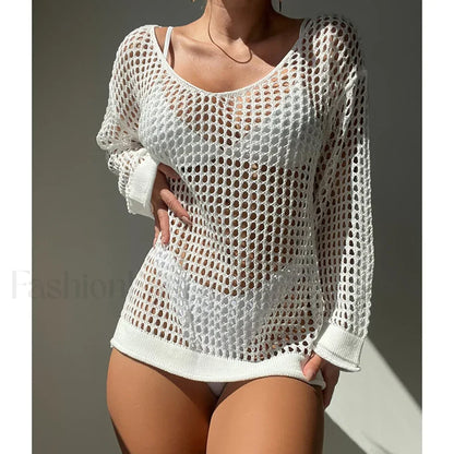 Round Neck Loose Swimsuit Cover Up