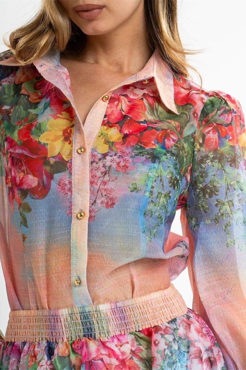 Roxanne Floral Printed Blouse Set