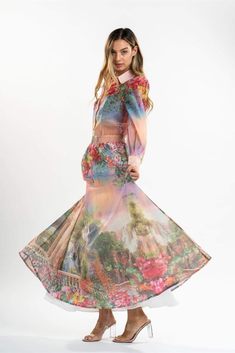 Roxanne Floral Printed Blouse Set