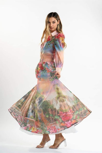 Roxanne Floral Printed Blouse Set