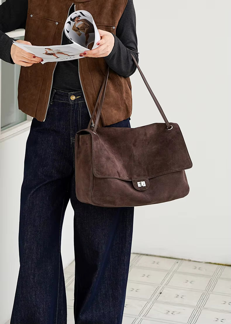 Ruth Matte Suede Crossbody Tote