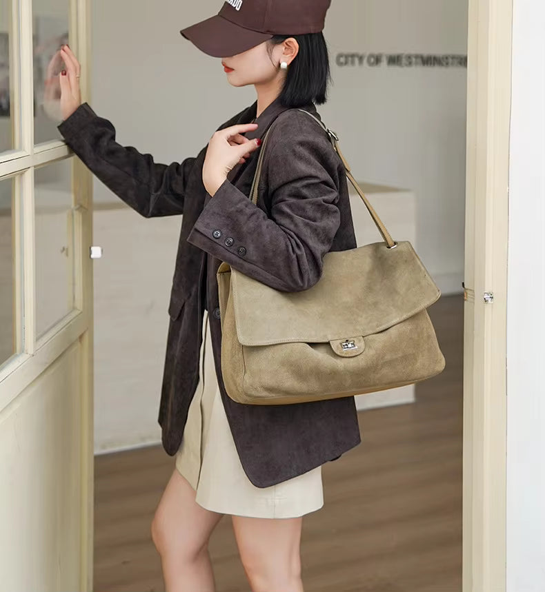 Ruth Matte Suede Crossbody Tote