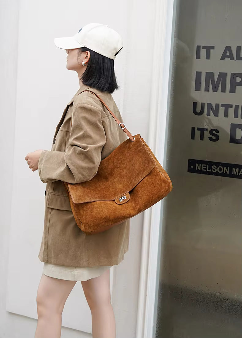 Ruth Matte Suede Crossbody Tote