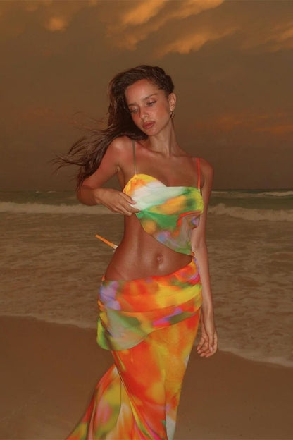 Ruth Printed Cut-out Maxi dress