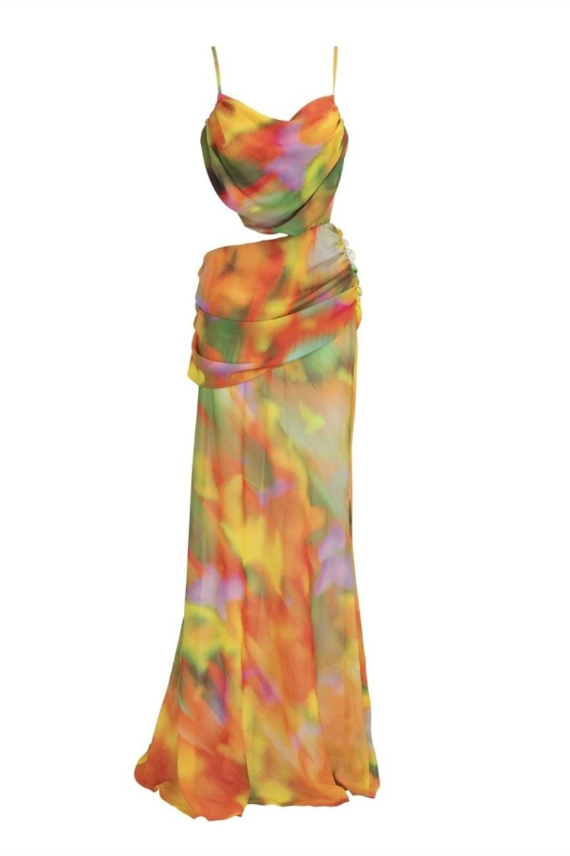 Ruth Printed Cut-out Maxi dress