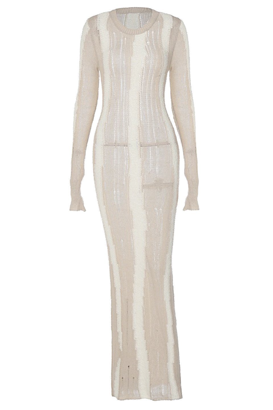 Ruth Splicing Textured Knit Maxi Dress