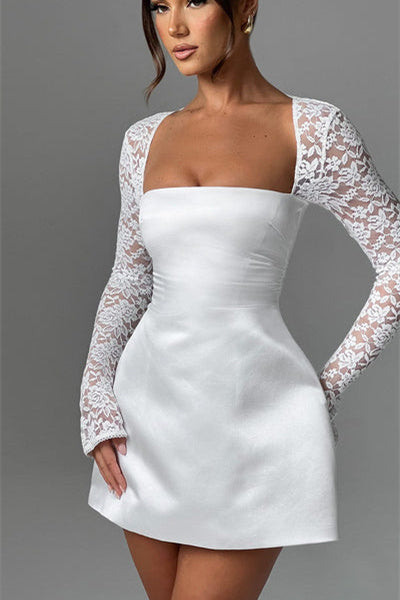 Kristin Square Neck Satin Mini Dress