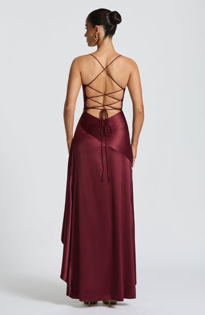 Editta Maxi Dress - Cherry Lacquer