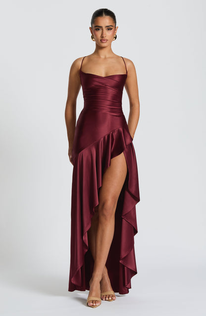 Editta Maxi Dress - Cherry Lacquer