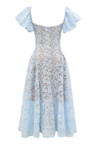 Blue – Vintage Lace Sexy A-Line Dress