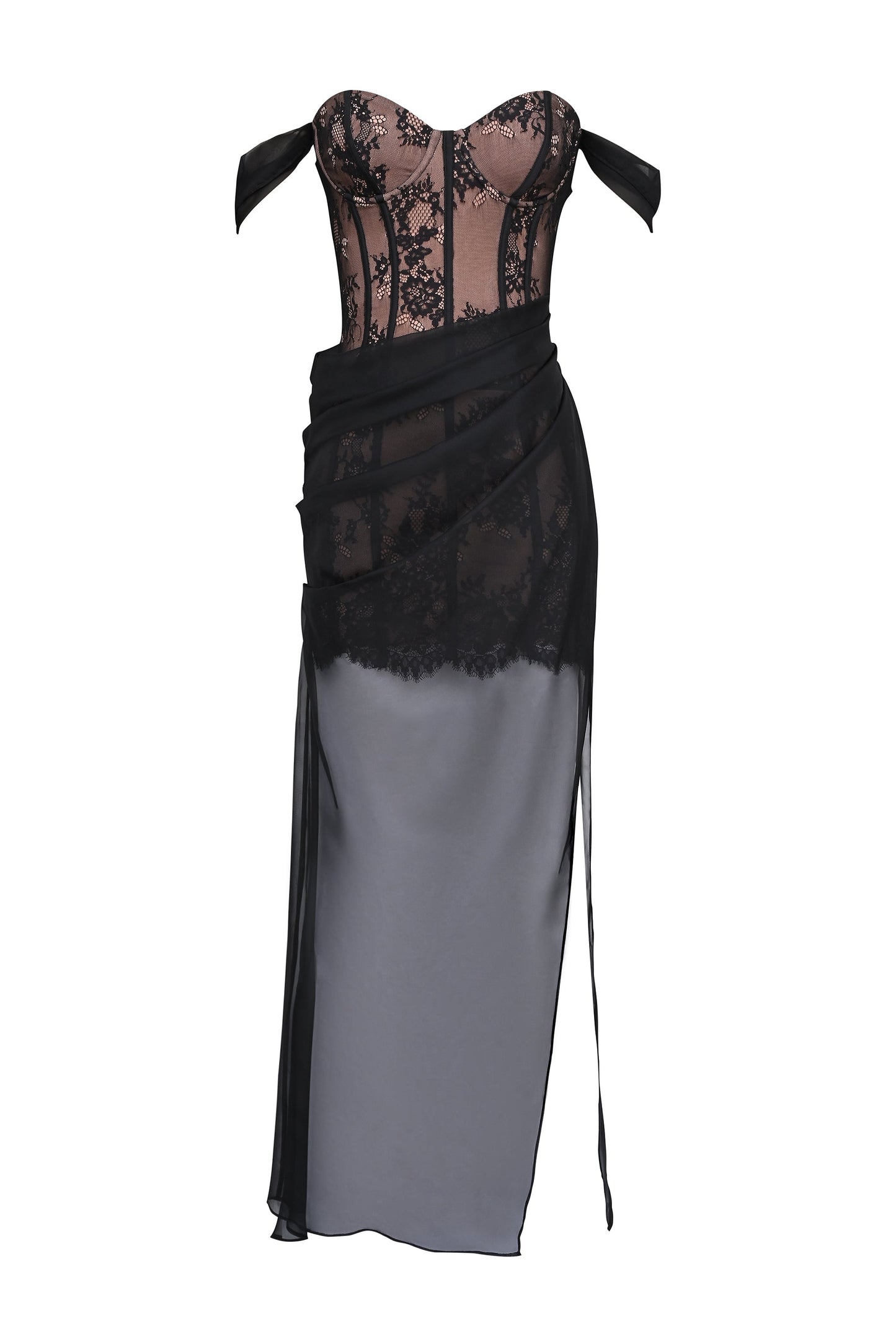 Black – Sexy Sheer Lace A-Line Dress