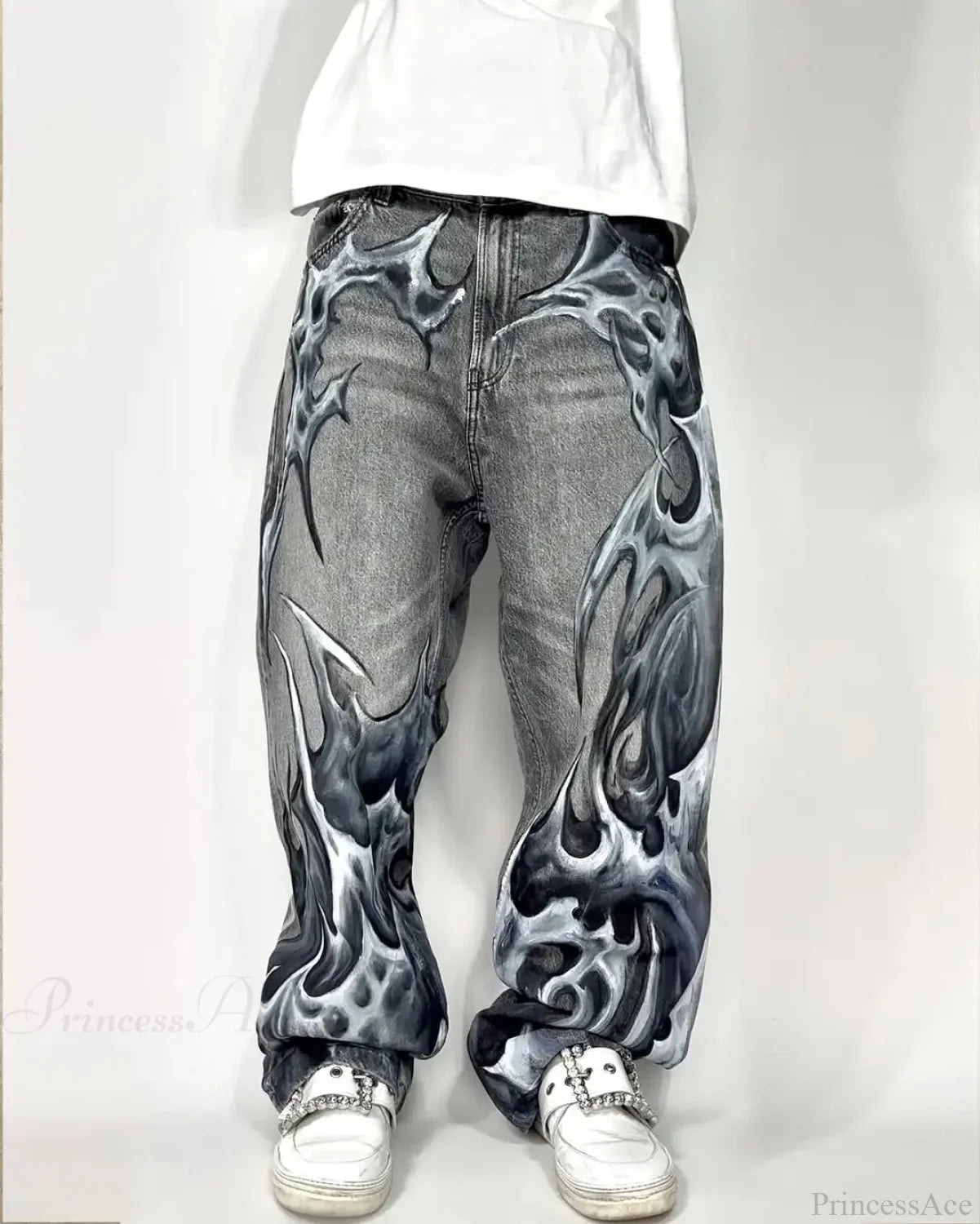 Scary Gothic Weep Bloody Denim Pant