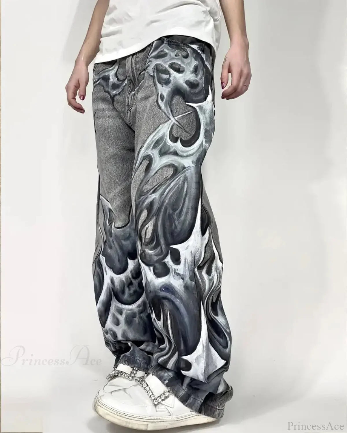 Scary Gothic Weep Bloody Denim Pant