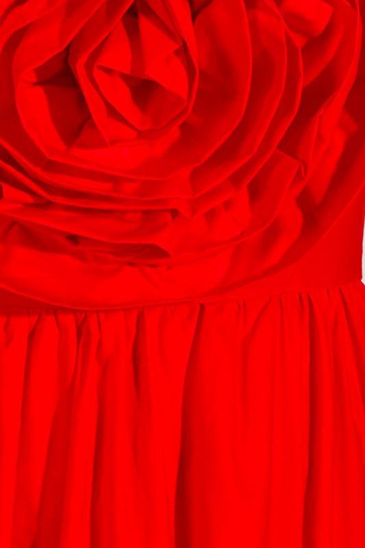 Sculpted Flower Strapless Maxi Dress