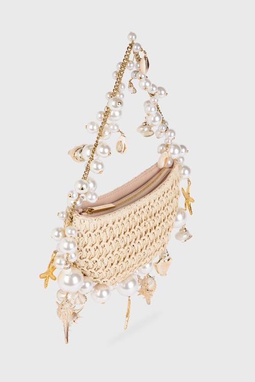 Sea Wonder Pearl Straw Hobo Bag