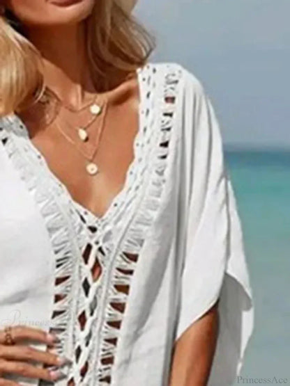 See Through Hollow Bikini Cover Up