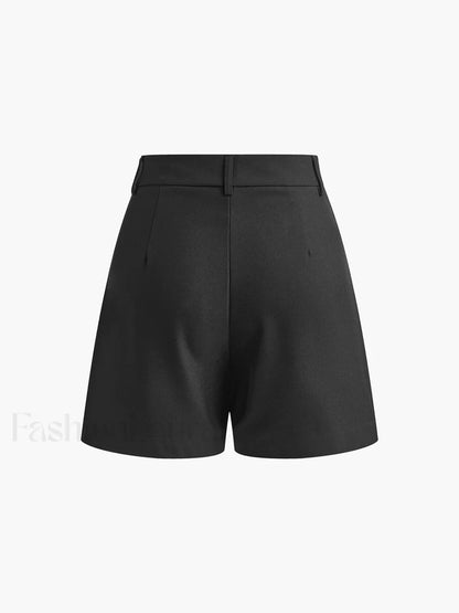 Semi-Sheer Mid-Waist Shorts Without Belt