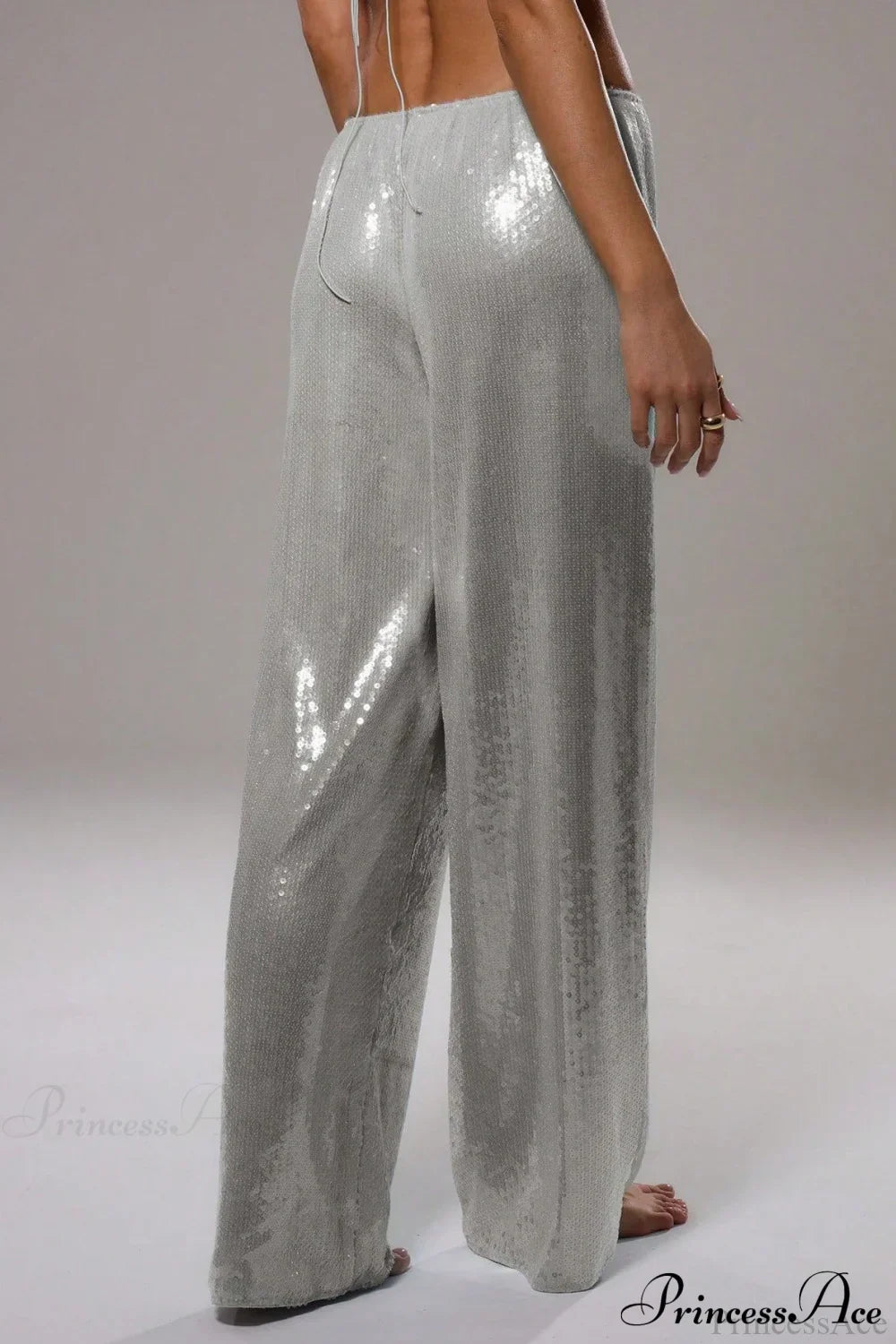 Sequin Loose Wide-Leg Casual Pants
