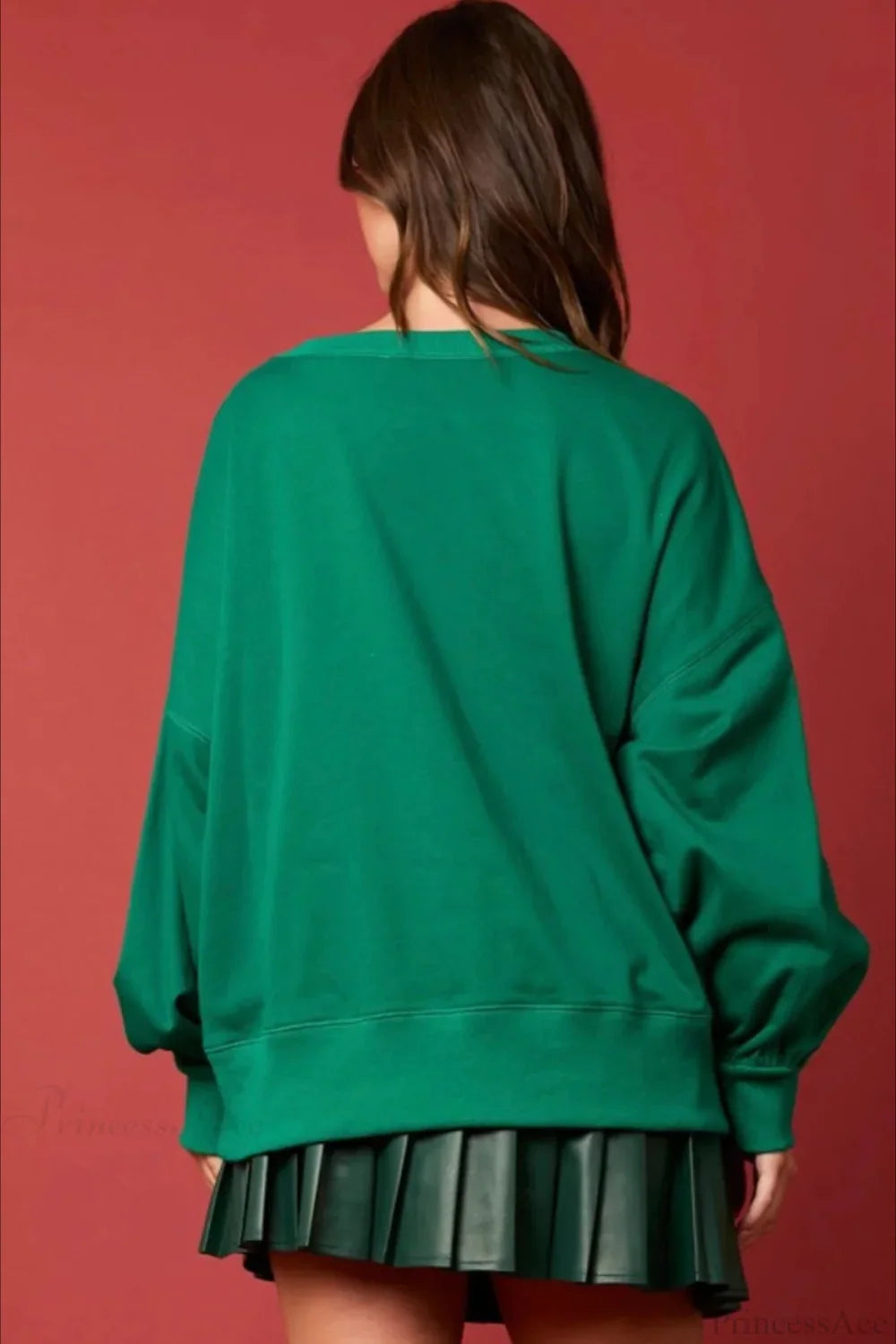 Sequined Crew Neck Pullover Sweatshirt