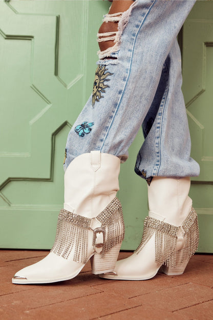 Serena Diamante Tassel Western Boots