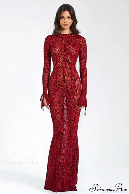 Sexy Leopard Print Party Maxi Dress