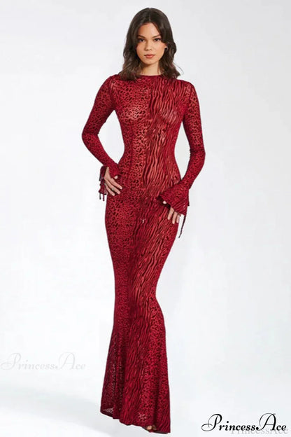 Sexy Leopard Print Party Maxi Dress