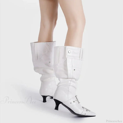 Sharp Toe Metal Rivet Gothic Tall Boot