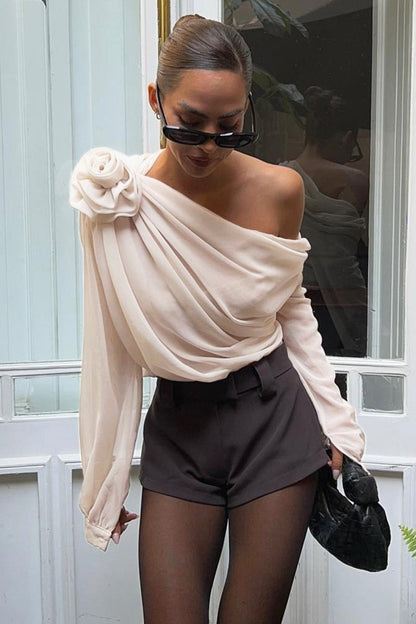 Morgan | Flower One Shoulder Top