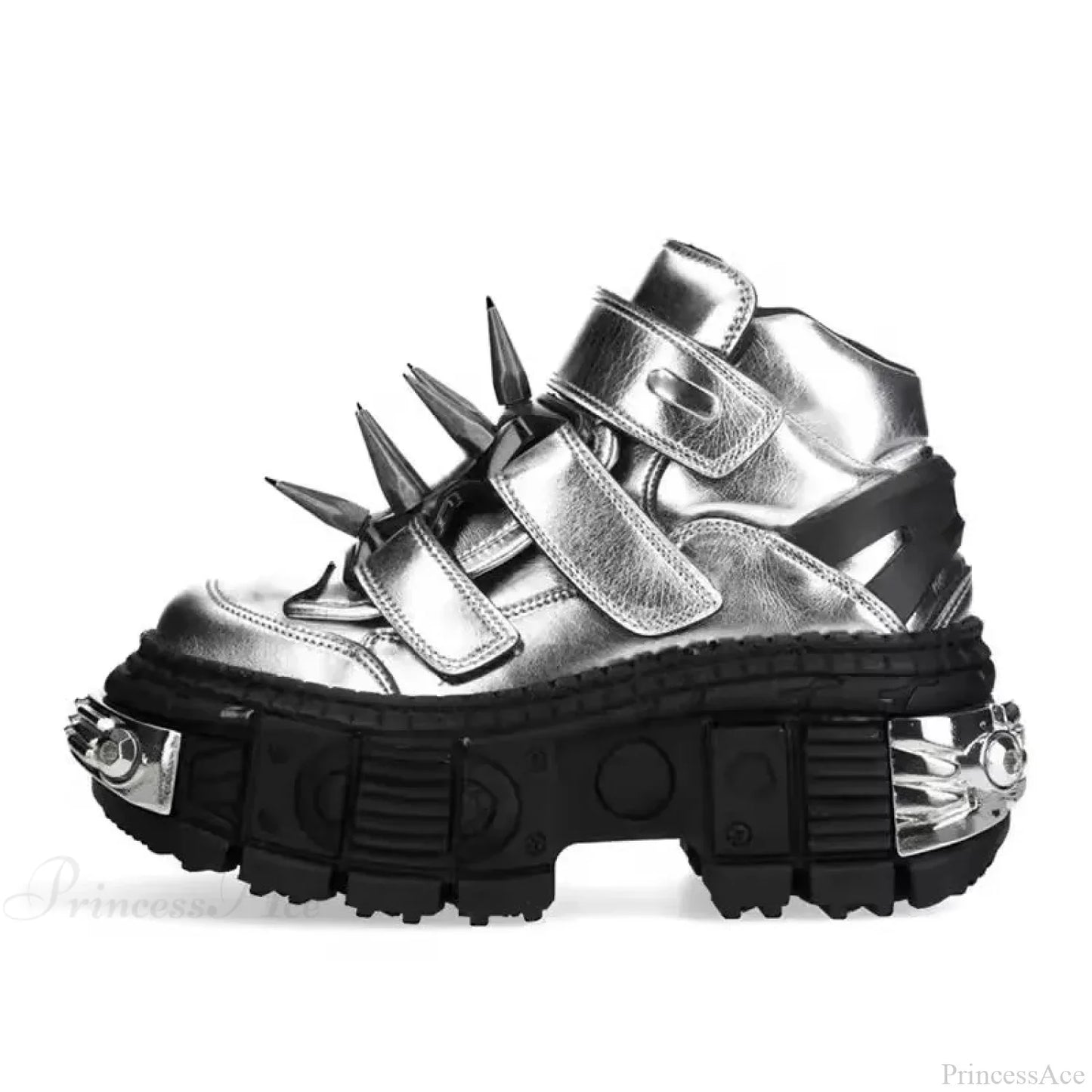 Shiny Gothic Tie-Up Elevated Sneaker