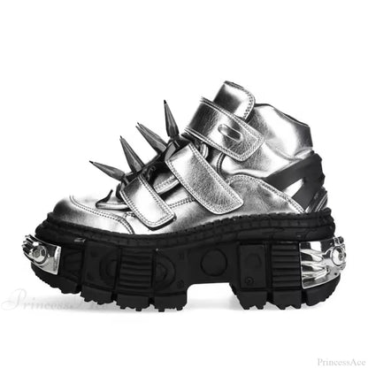Shiny Gothic Tie-Up Elevated Sneaker