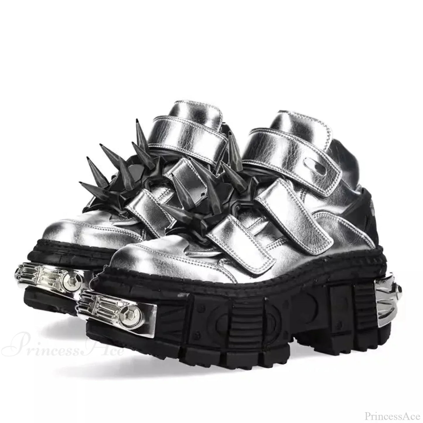 Shiny Gothic Tie-Up Elevated Sneaker